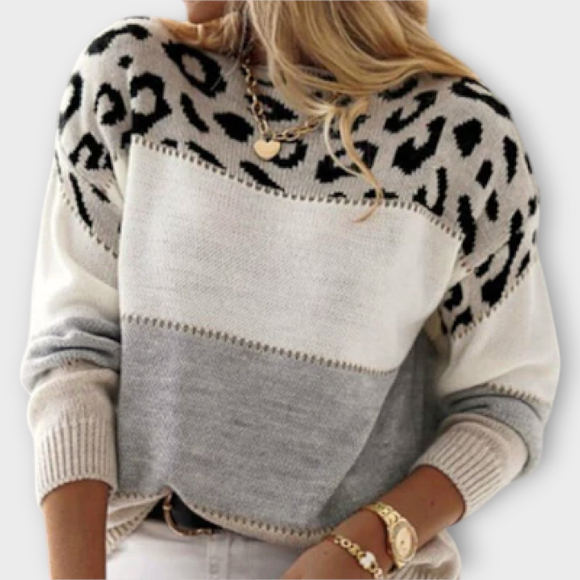 Cheyenne - Jumper With Leopard Print